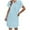 *Light Blue, variant on ClodeEU Women's Short Sleeve Lapel Collared Dress,Button-Down Shirt Dress， Cotton Linen Mini Dress Army Green,Womens Plus L