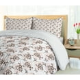 thumbnail image 5 of Ambesonne Ladybug Duvet Cover Sets, Insect on Leaves, 2-King, Peach Charcoal Grey, 5 of 7