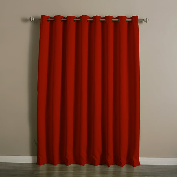 Quality Home Wide Basic Bronze Grommet, Red Orange Blackout Curtains