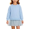 thumbnail image 5 of QSAWXQZ Girls Tulle Dress Long Sleeve Crew Neck Solid Sweatshirt Mini Dress 1-2 Years, 5 of 7