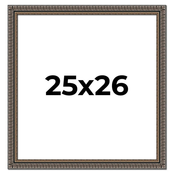 25x26 Frame Black Feather Payton Ornate Solid Wood Picture Frame Width 1.75 Inches | Interior Depth