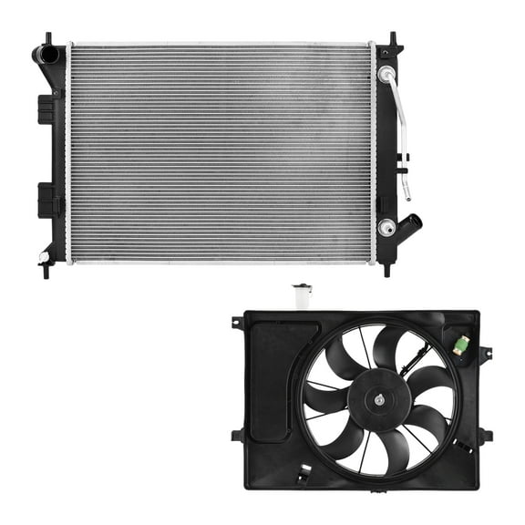 AutoShack Radiator Cooling Fan Assembly | Replacement for 2011-2013 Hyundai Elantra 2014 Kia Forte 2014 Kia Forte Koup | 2-PC