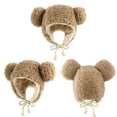 thumbnail image 3 of Ksopiavobs Faux Fur Hat with Bear Ear for Women Girls Cute Winter Hat Fuzzy Furry Bomber Hat Ear Cover Warm, 3 of 7