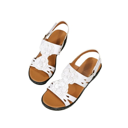 

Crocowalk Ladies Casual Breathable Ankle Strap Wedge Sandals Anti Slip Thick Sole Platform Sandal Travel Durable Open Toe Shoes