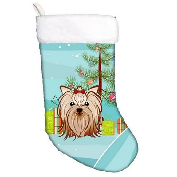 Christmas Tree & Yorkie Yorkishire Terrier Christmas Stocking