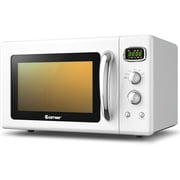 Retro 0.9 Cu.ft 900W Countertop Microwave Oven, Portable Compact Microwave w/5 Micro Power, Defrost & Auto Cooking Function, LED Display, Glass Turntable & Viewing Window, Child Lock (Green)