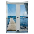 thumbnail image 3 of Ambesonne Scenery Tablecloth Rectangular Table Cover, Patio Ocean Sea Sunny, 60"x90", Pale Blue and White, 3 of 4