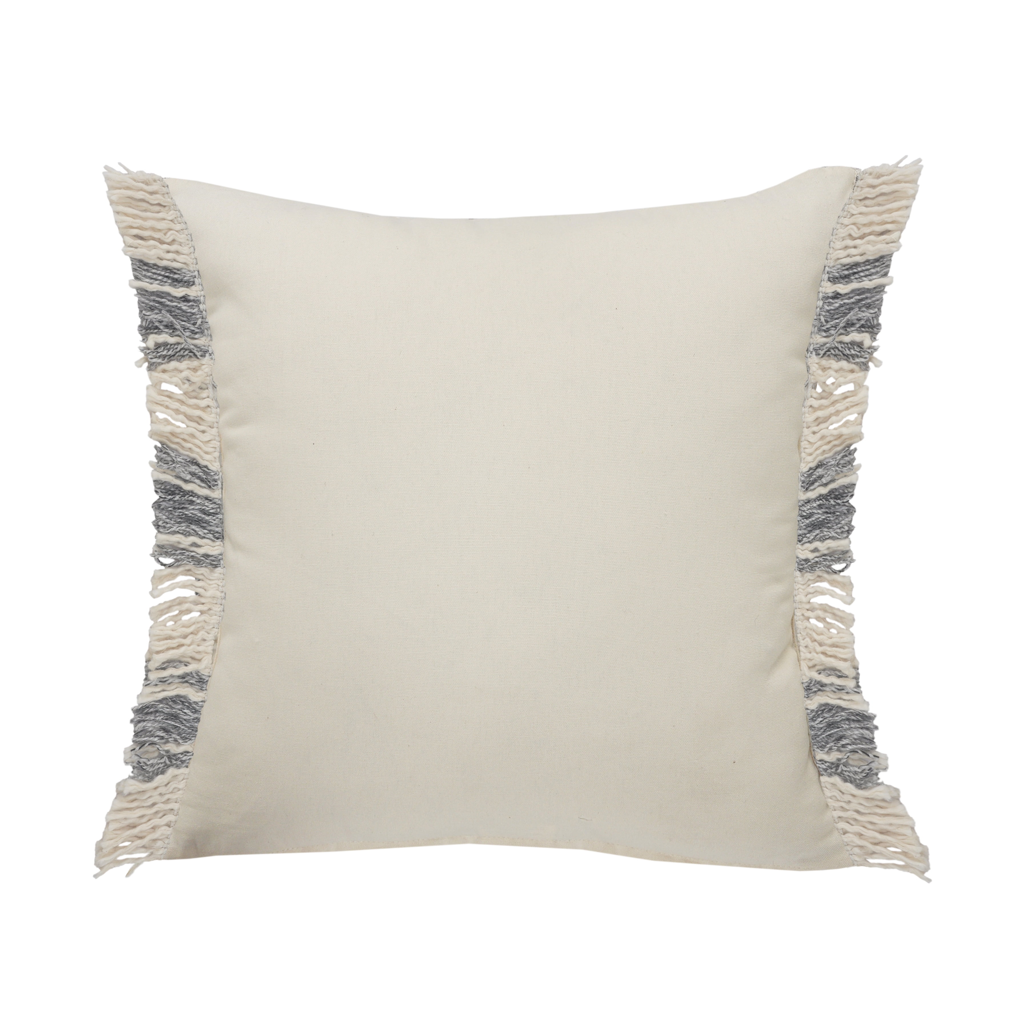 Laddha Home Designs Plaid Checkered Square Throw Pillow - 20" - Cream and Gray - Set of 2