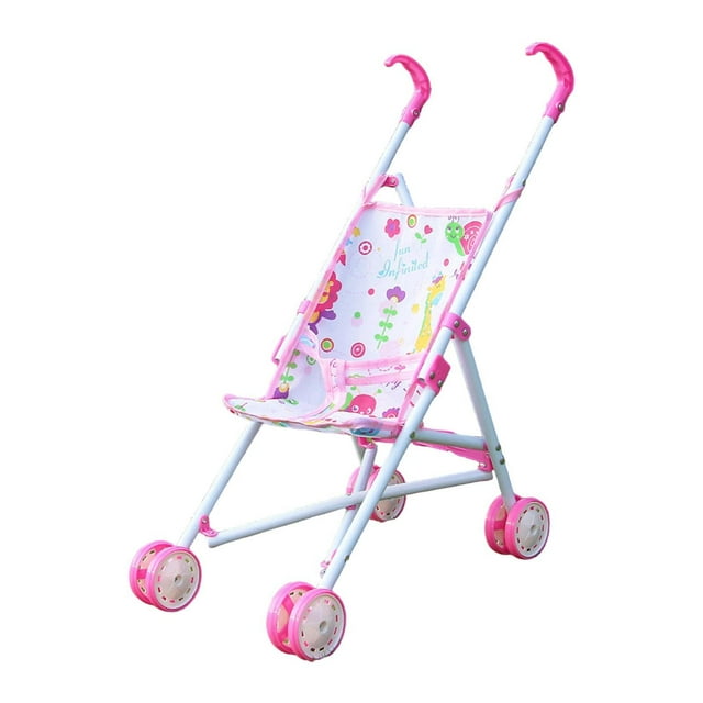 arctrm Poussette pour Poupée Poussette pour Poupée Jouet Porte-Bébé Chariot Maisonnette Éducative Pliable Rouge