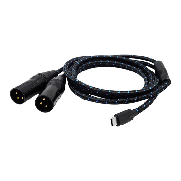 CNKOO Type C to 2 XLR 3 Pin Converter Cable USB to XLR USB C to XLR Male 300cm