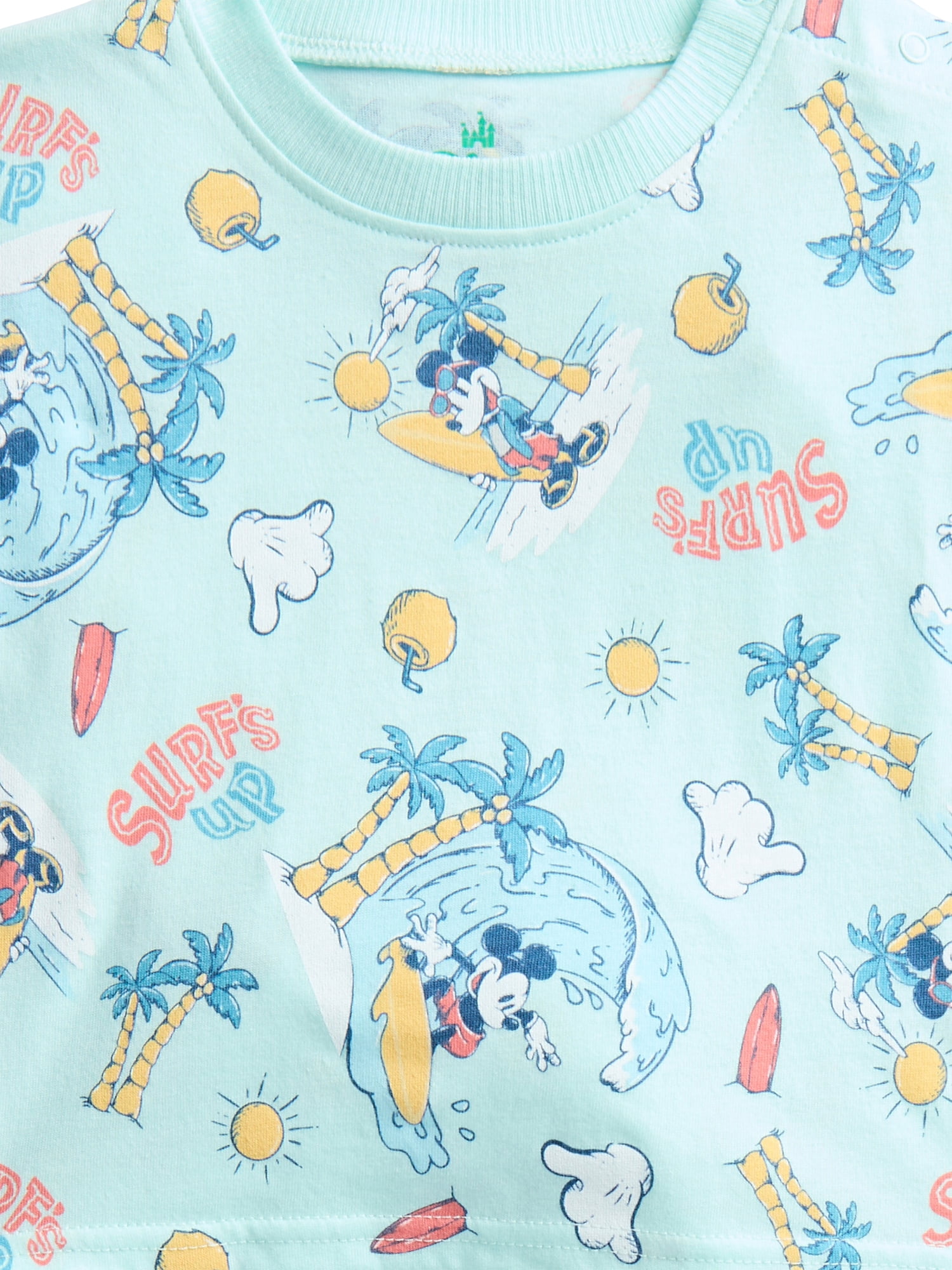 Disney Mickey Mouse Baby Boys Allover Print Short Sleeve Tee and Shorts Set, 2-Piece, Sizes 0/3M-24M