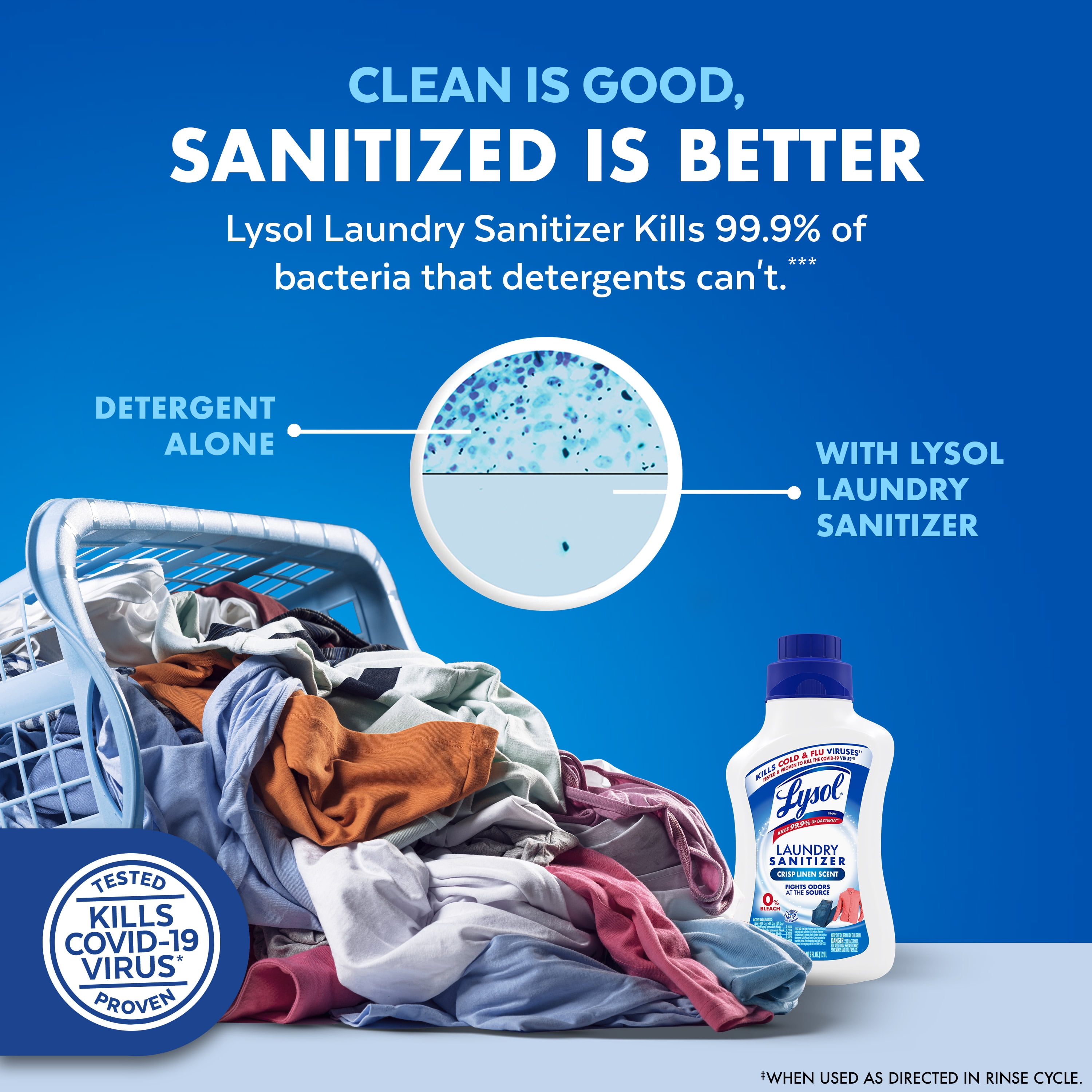 (2 pack) Lysol Laundry Sanitizer Additive Sanitizing Liquids for Clothes, Crisp Linen, 41 fl oz