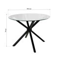 thumbnail image 5 of Mesa de Comedor Bossa Cristal Templado Elegante 8 mm Base de Metal Patas Negras, 5 of 5