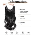 thumbnail image 3 of Synthetic V-shaped Long Curly Water Wave Clips In Hair Extensions Hair Piece, 3 of 8