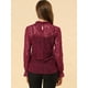 thumbnail image 5 of Blusa Floral Cuello Volantes Encaje Ganchillo Vino T XS, 5 of 6