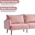 thumbnail image 5 of Resenkos Sofa Couch, Modern Love Seats Sofa Furniture,Large Sofa, 74 Inch Linen Fabric Loveseat Couch Mid-Century Modern Upholstered Accent Couches(Pink Teddy Velvet), 5 of 6