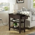 thumbnail image 4 of Narrow End Table Set of 2,Side Table Living Room with USB Ports & Power Outlets and Hidden Drawer, 3-Tier Skinny Nightstand with 2 Open Storage Shelves for Small Place(Espresso), 4 of 12