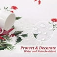 thumbnail image 3 of Yesfashion Gingham Bordered Christmas Table Cloth Wipe Clean, Water Resistant Fabric Tablecloth with Flower Print, 60 x 102, Black and White, 3 of 4