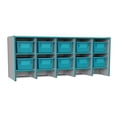 thumbnail image 2 of 10 Section Wall Mount Coat Locker - with Trays - Teal, 2 of 7