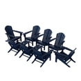thumbnail image 3 of WestinTrends Dylan Plastic Adirondack Chairs Set of 8, All Weather Poly Lumber Outdoor Patio Chairs, Seashell Slat Curved Back Garden Lawn Deck Chairs, Navy Blue, 3 of 8