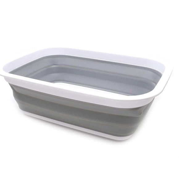 Collapsible Wash Basin, Space-Saving Camping Sink For Rv, Collapsible Dish Tub (Blue), High-Quality Food-Safe Plastic, Perfect For Traveling And Mountaineering