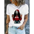 thumbnail image 2 of Horror Halloween, Mom Coffee, Horror Mom, Killer Mom, Halloween Women Fall Clothes, Nightmare Before Christmas Women Casual Round Neck Short Sleeve T-Shirt, 2 of 7