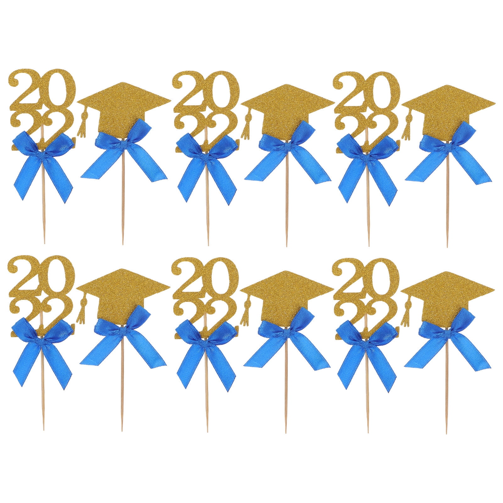 Cupcake Graduation Toppers Topper Cake Glitter Decors Cups Picks