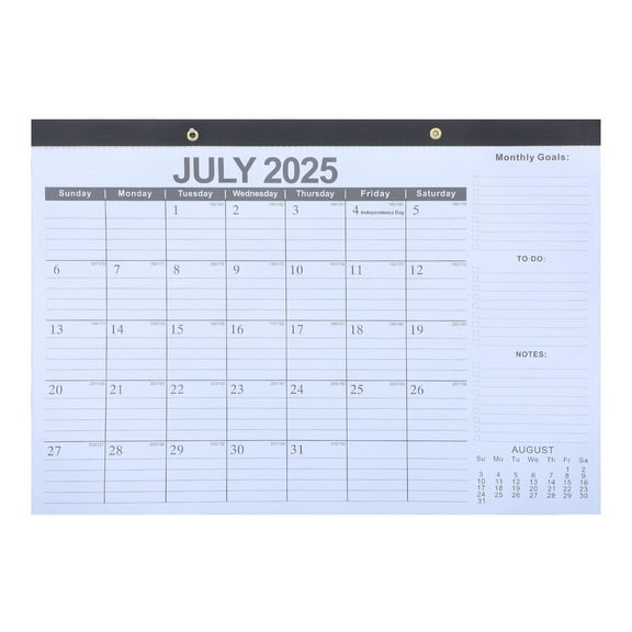 HONITANO 1Set Black Paper Calendar For Daily Planning Home Office Educational Use 11.99X16.90In