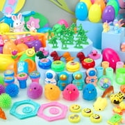 Joyfy 144 Packs Prefilled Easter Egg,Easter Egg with Toys Inside,Easter Basket Stuffers for Kids Easter Basket Classroom Exchange Toddler Boys Girls