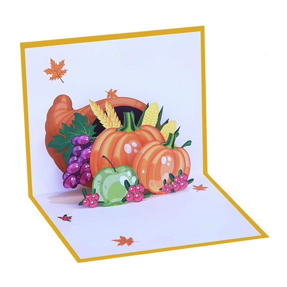 YIEMEEN 3D for Pop up Thanksgiving Pumpkin Greeting Card Surprise Thank You Card for Children Kids Girls Boys Birthday Present