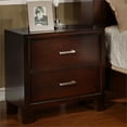 thumbnail image 2 of Bowery Hill 2-Drawer Contemporary Solid Wood Nightstand in Brown, 2 of 6