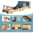 thumbnail image 6 of Foldable Pilates Reformer Machine: Rubber Wood Pilates Bed for Strength Training Exercise, Mute Pilates Chair - Ideal for Home Gym, Studio, Yoga Workout Equipment, 6 of 10
