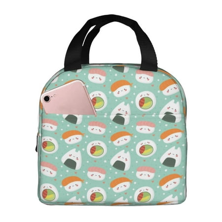 Insulated Lunch Bag for Women Men - Kawaii Sushi Leakproof Cooler Lunch Box for Women Men  Lunch Tote Bags for Work School Picnic Travel