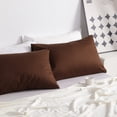 thumbnail image 4 of Ntbay 2 Pack Cotton Standard Ultra Soft Pillowcases with Envelope Closure, Breathable and Smooth Bed Pillow Cases, 20"x26", Brown, 4 of 5