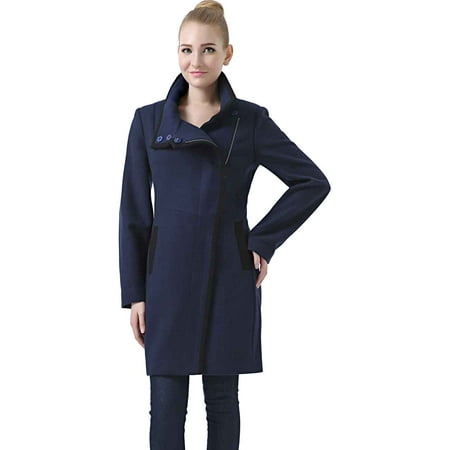 BGSD Womens Audrey Color Block Wool Blend Coat