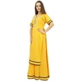 thumbnail image 3 of Bimba Women's Mustard Classy Cotton Long Kurta Skirt Dress Indian Clothing - 10, 3 of 6