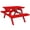 Bright Red, variant on Keystone Amish Co. Poly Composite Table with attached Benches, 4-Foot, Bright Red