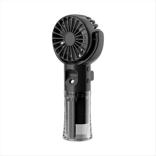 Ventilador de Nebulización de Mano F4, Ventilador de Nebulización Humidificador, Ventilador de Cuello Colgante, Miniventilador de Mano Plegable, Negro