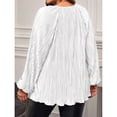 thumbnail image 2 of Cogild Plus Size Sweaters for Women - Long Sleeve Pleated Flowy Top for Casual & Work XL-5XL, 2 of 7
