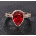 thumbnail image 3 of Perfect Bridal Set on Sale 2.25 carat 8x5mm Pear Cut Ruby and Moissanite Diamond Bridal Set in 10k Rose Gold: Bestselling Design, 3 of 3