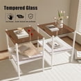 thumbnail image 4 of PAPROOS Nightstand Set of 2, Bedside Table with Metal Legs, Modern End Side Table with a Fabric Drawer and Shelf, Versatile Nightstand for Bedroom Sofa Entryway, Brown+White, 4 of 6