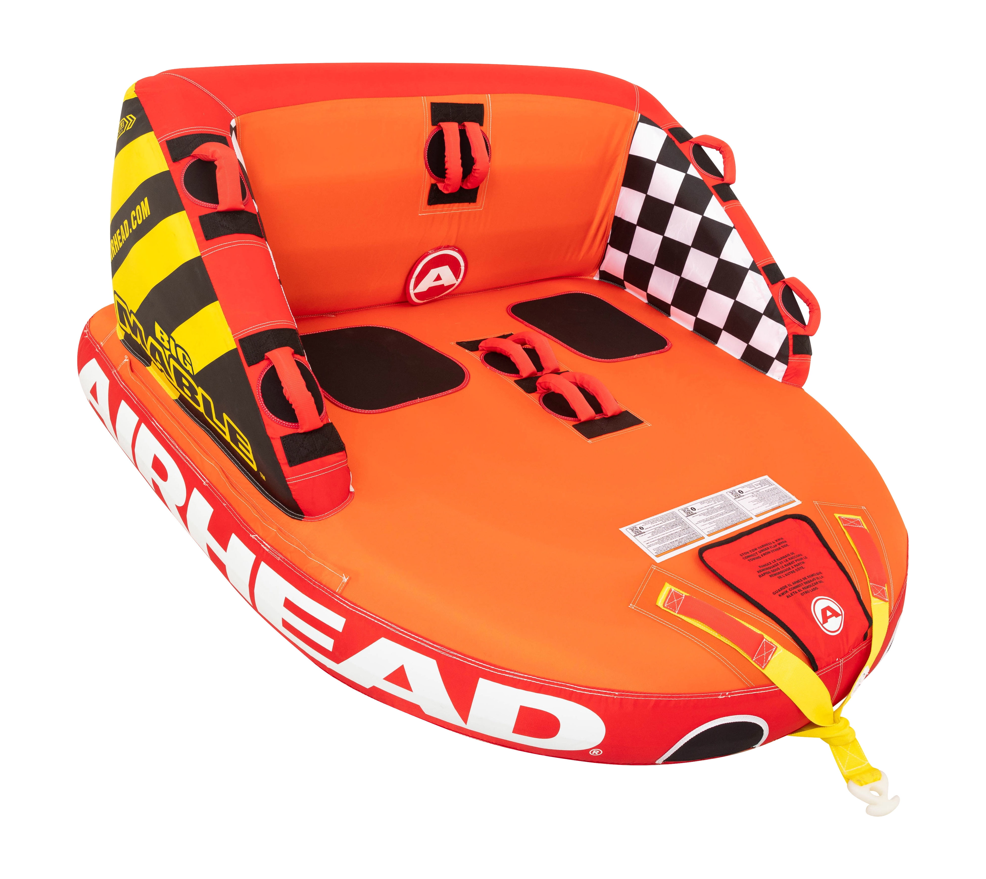 Airhead Big Mable 2-Person Chariot Towable Tube, Dual Tow Points, Knuckle Guard Handles, 340 lb