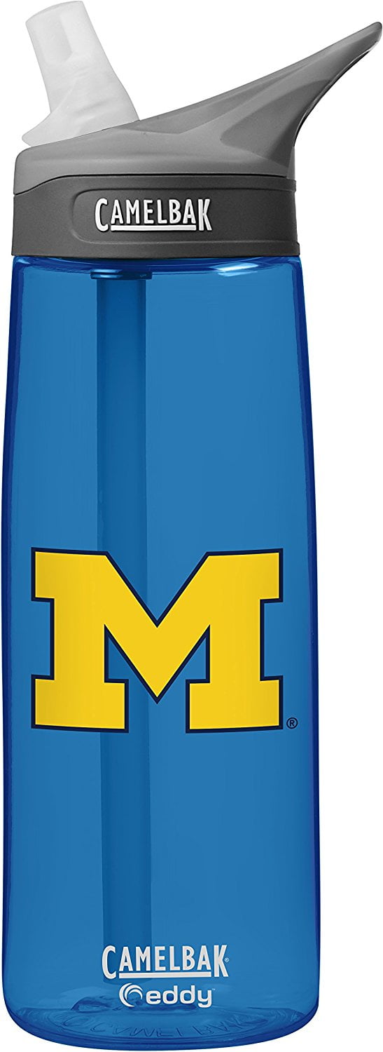 NCAA Michigan Wolverines Unisex CamelBak Eddy 75L Collegiate Water Bottle, Oxford, 75 Liter by