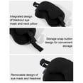 thumbnail image 4 of Naittoop Black Adjustable and Removable Travel Neck Pillow with Eye Mask – 9in Cotton Sleeping Pillow with Hook Storage Portable for Airplane Plane Travel Accessories, 4 of 6