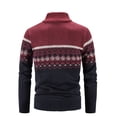 thumbnail image 4 of KelaJuan Men Zip Up Knit Cardigan Casual Long Sleeve Stand Collar Geometric Print Sweater Knitted Jackets, 4 of 6