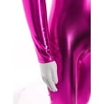 thumbnail image 5 of Hansber Kids Girls Shiny Metallic Dance Unitard One Piece Wet Look Bodysuit Long Sleeve Full Length Jumpsuit Hot Pink XL/150, 5 of 8