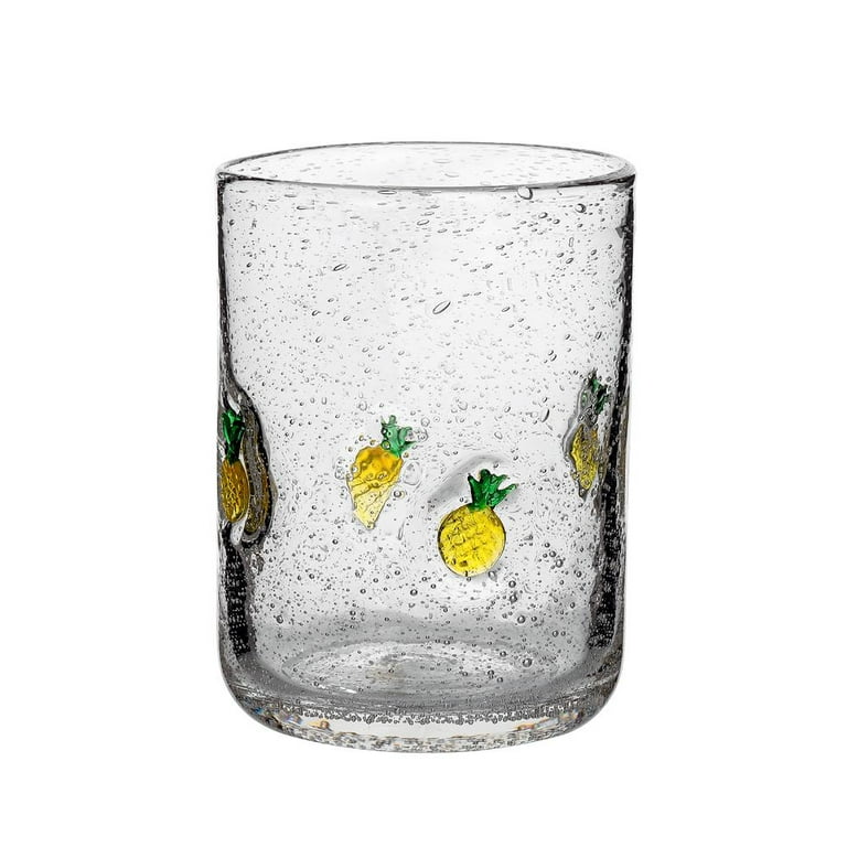 Harvest Bubble Fruit Decal Juice Drinking Glass (15.4 oz. set of 4) 