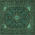 thumbnail image 1 of Ahgly Company Machine Washable Indoor Square Persian Turquoise Blue Traditional Area Rugs, 4' Square, 1 of 4