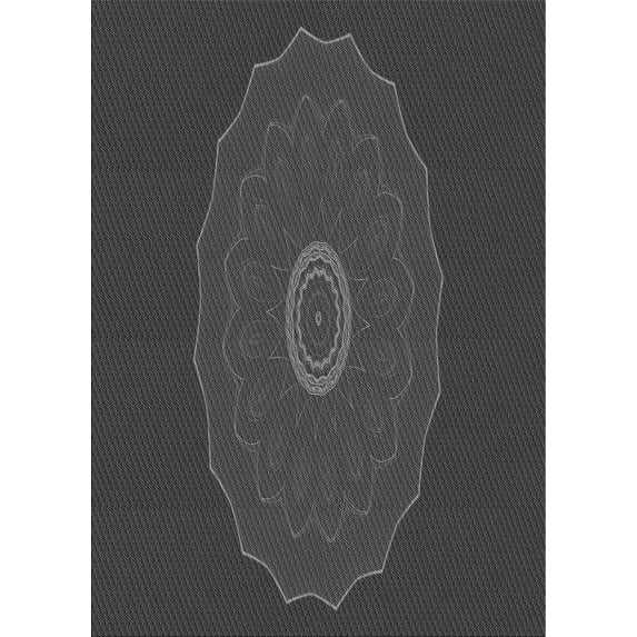 Ahgly Company Machine Washable Indoor Rectangle Transitional Charcoal Black Area Rugs, 6' x 9'