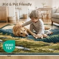 thumbnail image 4 of ODIKA 3'x5' Washable Accent Rug Vintage Cloud Mountain Panorama With Hunting Elk And Ornate Frame for Bedside, Nursery Room, Pet Friendly & Non-Shedding, 4 of 7